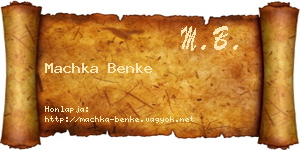 Machka Benke névjegykártya